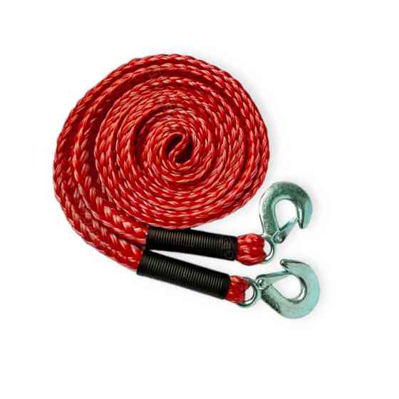 Трос плетеный 1,5 т х 4,0м крюк/красный/кулек/полипропилен буксир. Мукачево