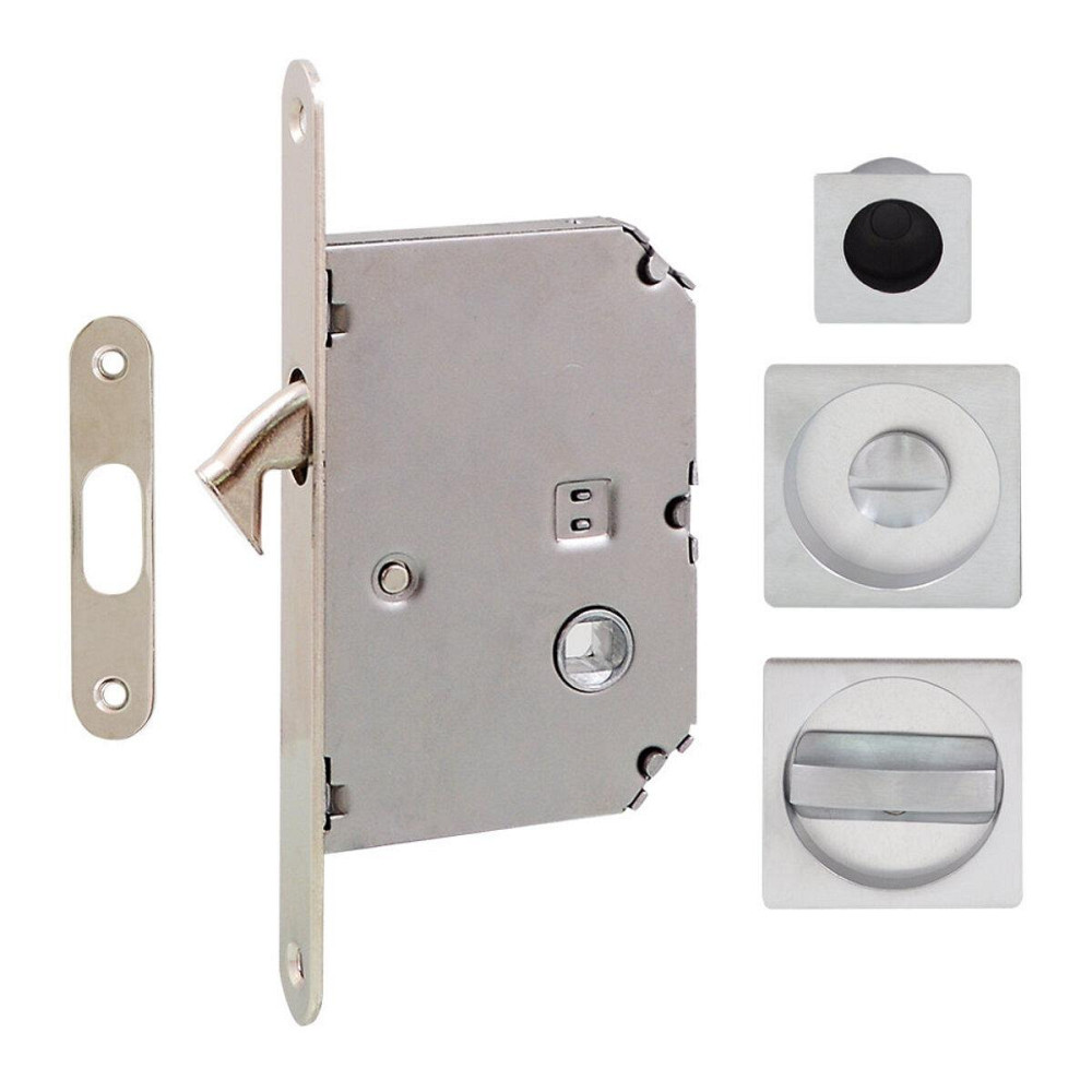 Ручка на раздв. дверь Fimet 3667R F05+LOCK+MQ мат хром (комплект wc) Киев - изображение 1