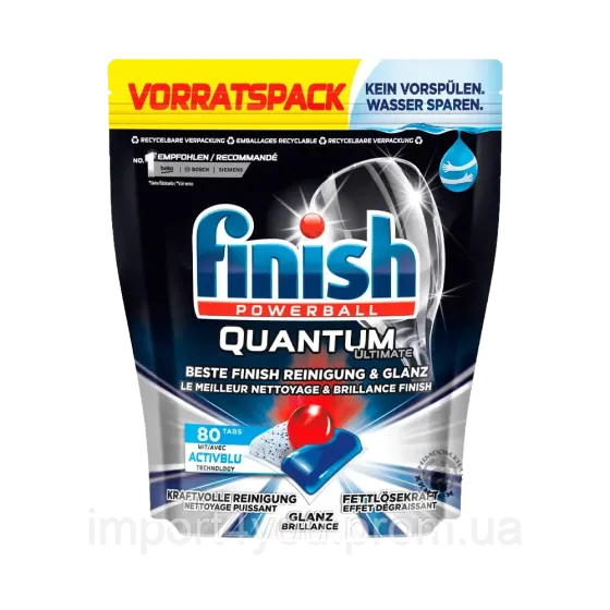 Пігулки для посудомийних машин FINISH Quantum Ultimate 80 шт 