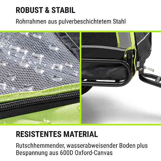 Причіп для перевезення собак Husky Vario 2-в-1 Багі для собак приблизно 240 л 600D Оксфорд зелений Рівне