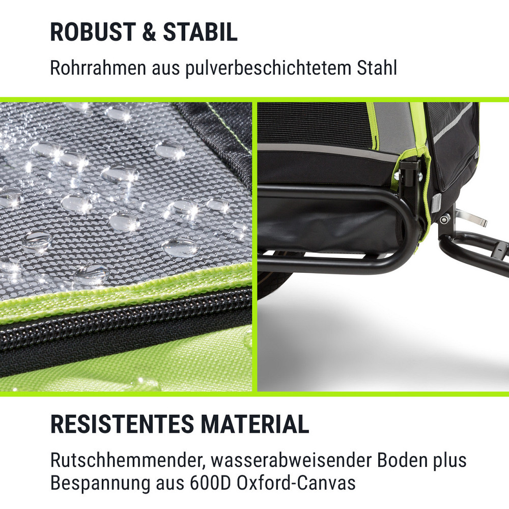 Прицеп для перевозки собак Husky Vario 2-в-1 Багги для собак около 240 л 600D Оксфорд зеленый зеленый Ровно - изображение 6