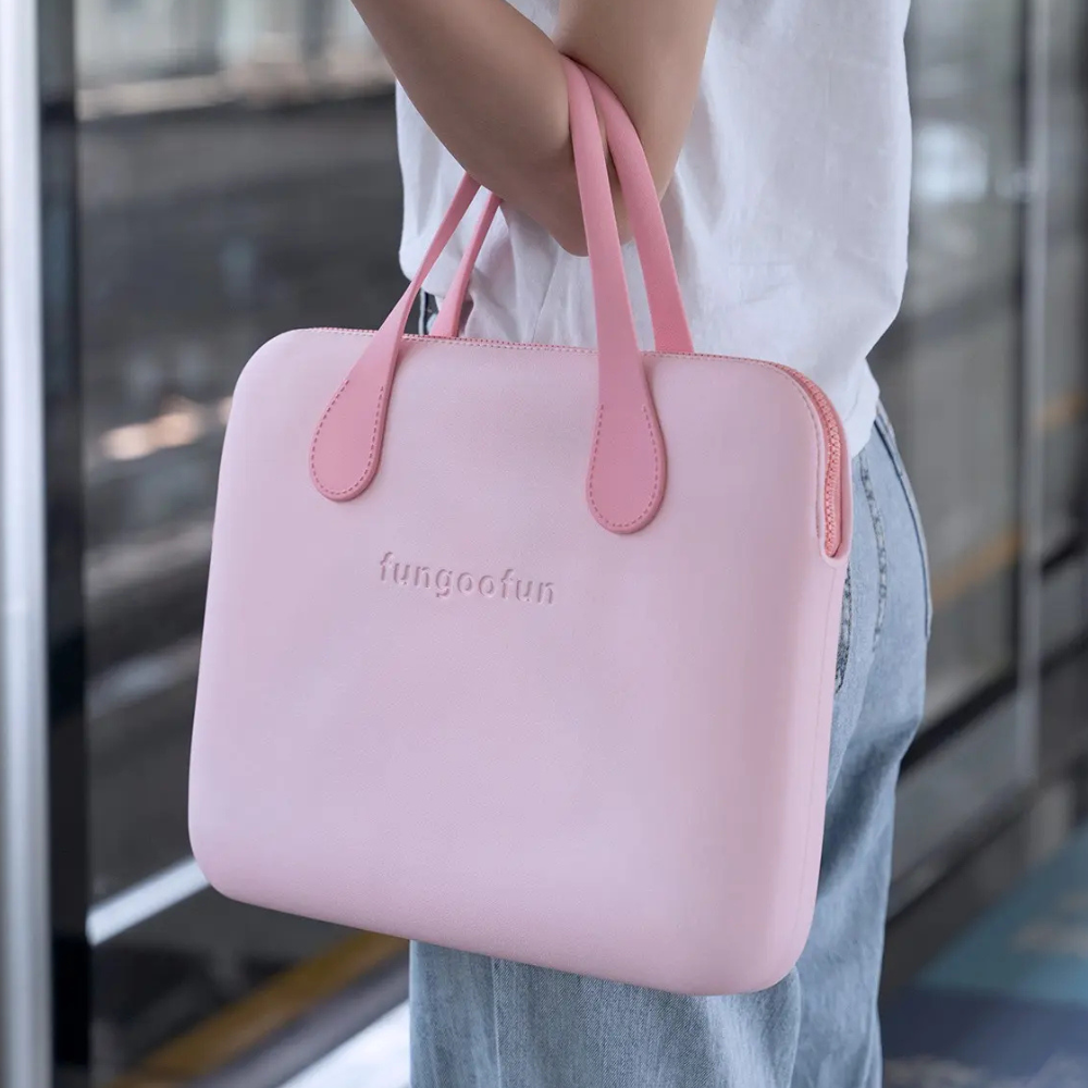 Сумка для ноутбука або планшета 14 дюймів силіконова, вологостійка, протиударна, Fungoofun рожева Кам'янець-Подільський - фото 2