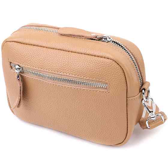 Жіноча сумка крос-боді з натуральної шкіри Vintage sale_15139 Бежевий Київ