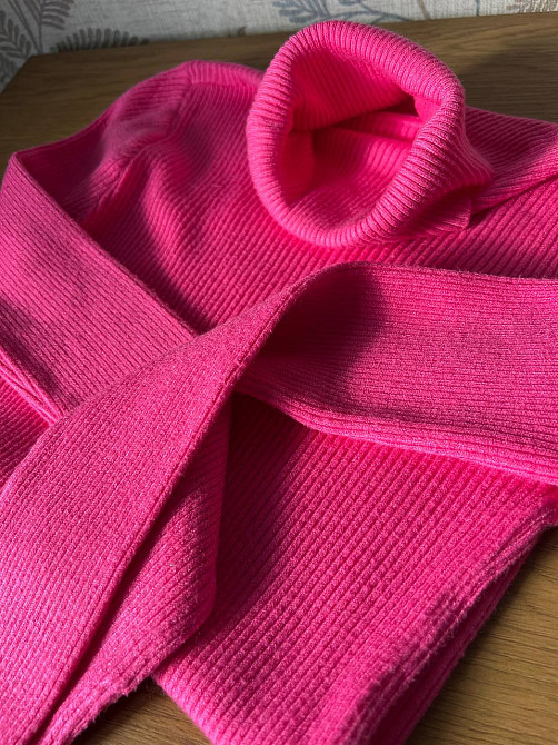 Светр жіночий A-N 920 водолазка гольф рубчик високий комір one size, малиновий, one size Київ - фото 2