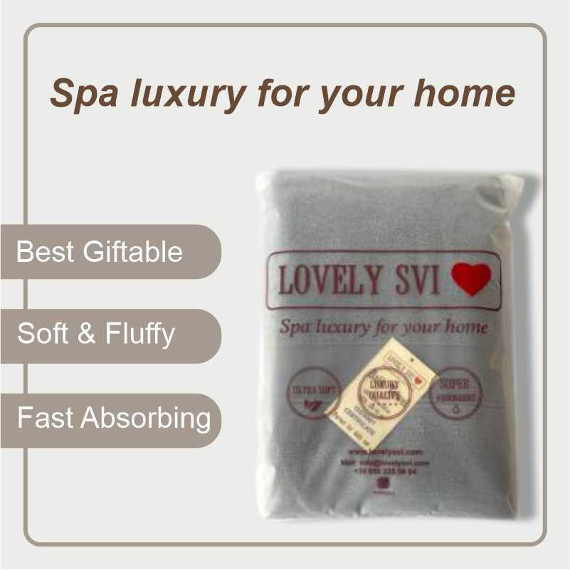 Рушник Махровий Банний (100% Бавовна) Lovely Svi в подарунковому пакеті розмір: 70 x 140 см Сірий (571022) Київ - фото 5