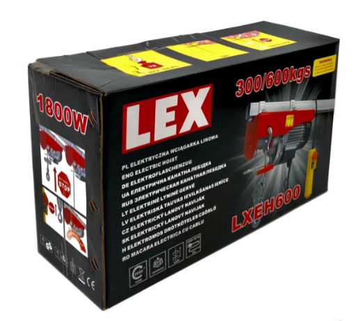 Тельфер электрический LEX 300/600 кг (LXEH600),300/600 кг, 1800 Вт, высота 12 м, 5 м/мин Киев - изображение 10