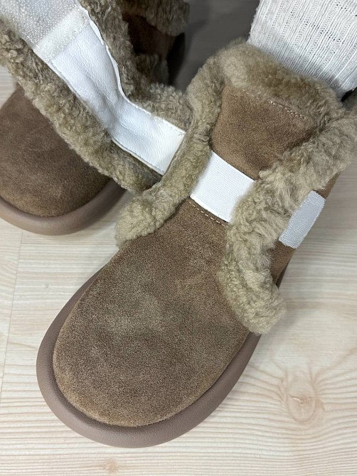 Черевики жіночі Hengji 13-3 уггі замшеві на хутрі з опушкою бежеві, 39, 24,5 см Київ - фото 16