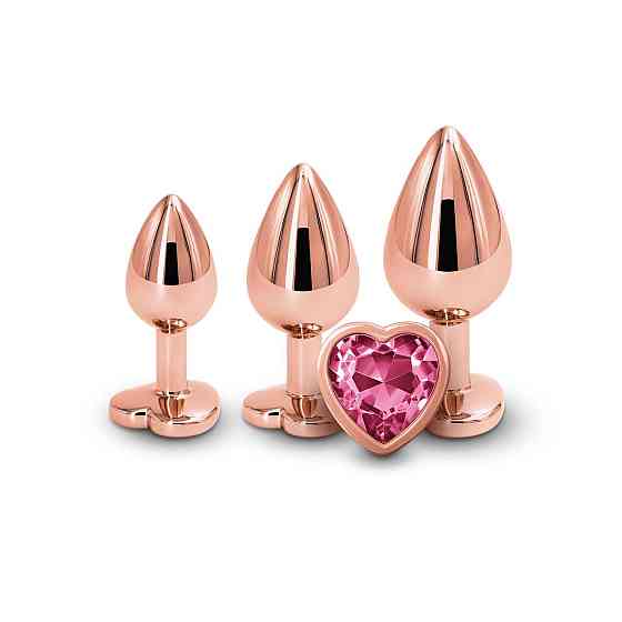 Набір анальних пробок NS Novelties Rear Assets - Trainer Kit - Rose Gold - Pink Heart Sex Aura Київ