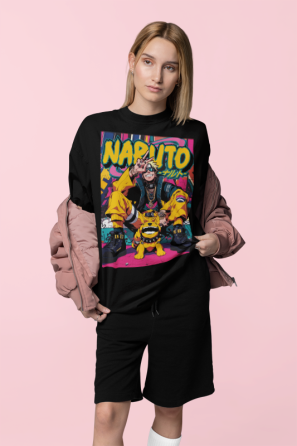 Футболка аниме Аниме Дог Манга Ессентиал оверсайз (S/M/L) Черний AnimeJ0698 Днепр