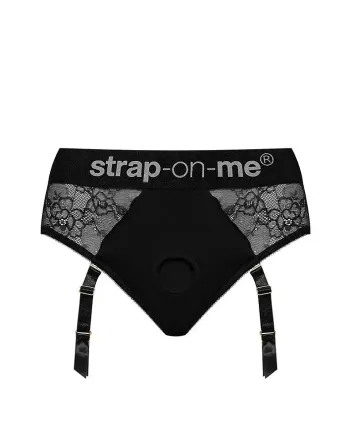 Мереживні трусики для страпона з підв’язками для панчіх Strap-On-Me DIVA HARNESS - L Львів
