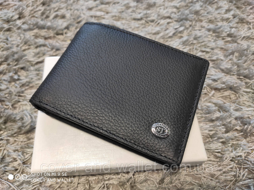 Шкіряний чоловічий гаманець без застібки з блоком для документів ST 108 Київ - фото 4