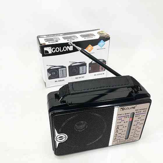 Радіоприймач портативне радіо Golon RX-606 від мережі та на батарейках приймач ретро колонка MV-565 fm акустична Київ