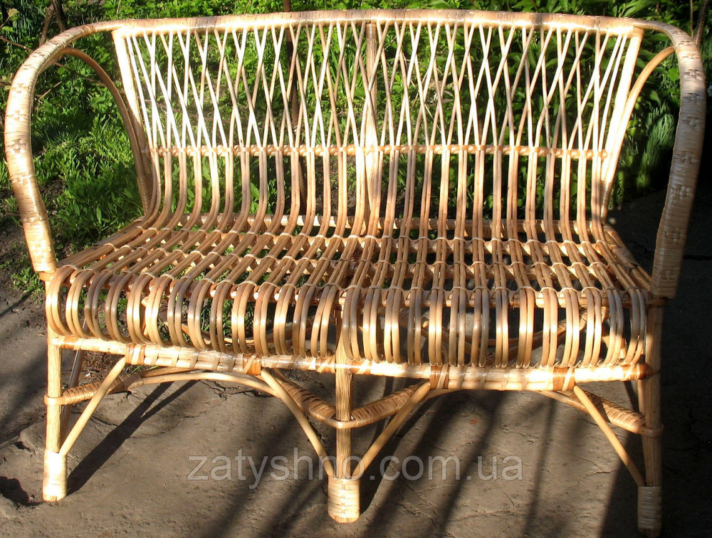 Диван плетений з лози світло-коричневий двомісний Київ - фото 3