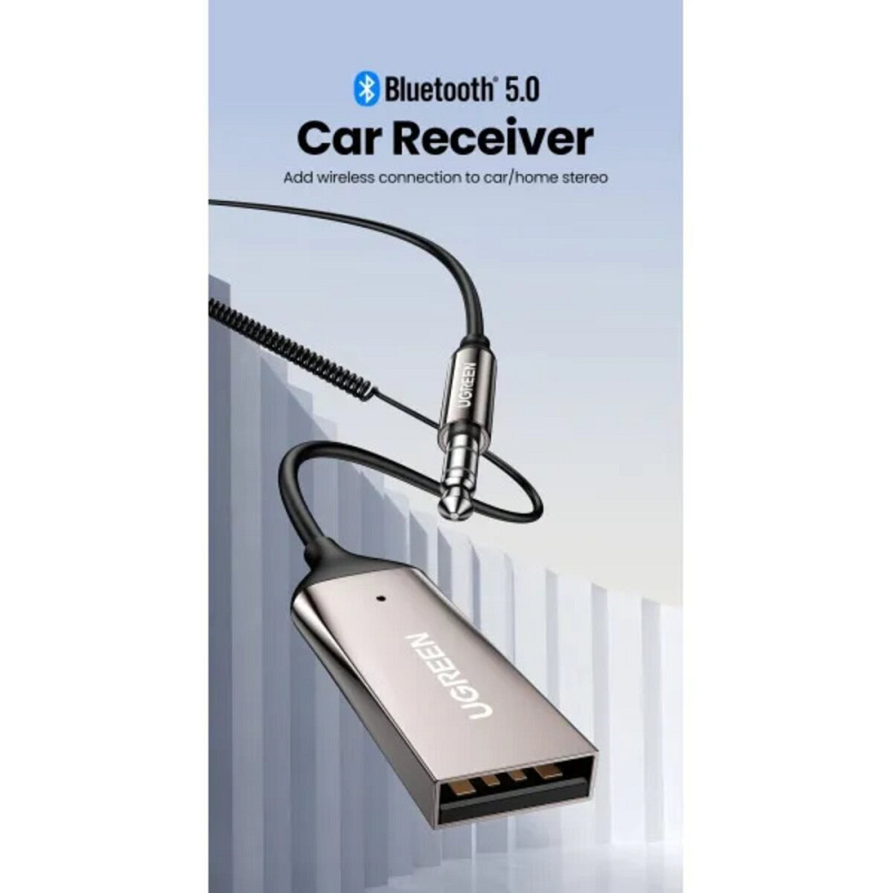 Bluetooth-ресивер UGREEN CM309 Bluetooth Car Receiver Aux with Mic (Space Gray)(UGR-70601) (UGR-70601) Київ - фото 4