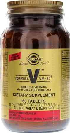 Витамины и хелатные минералы Solgar Formula V VM-75 60 таб Киев