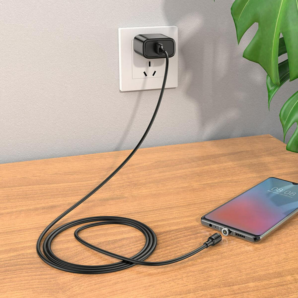 Кабель HOCO X52 USB - Micro 2.4A, 1m, PVC, PVC конектори, magnetic, колір чорний 6931474735539 Одеса - фото 2