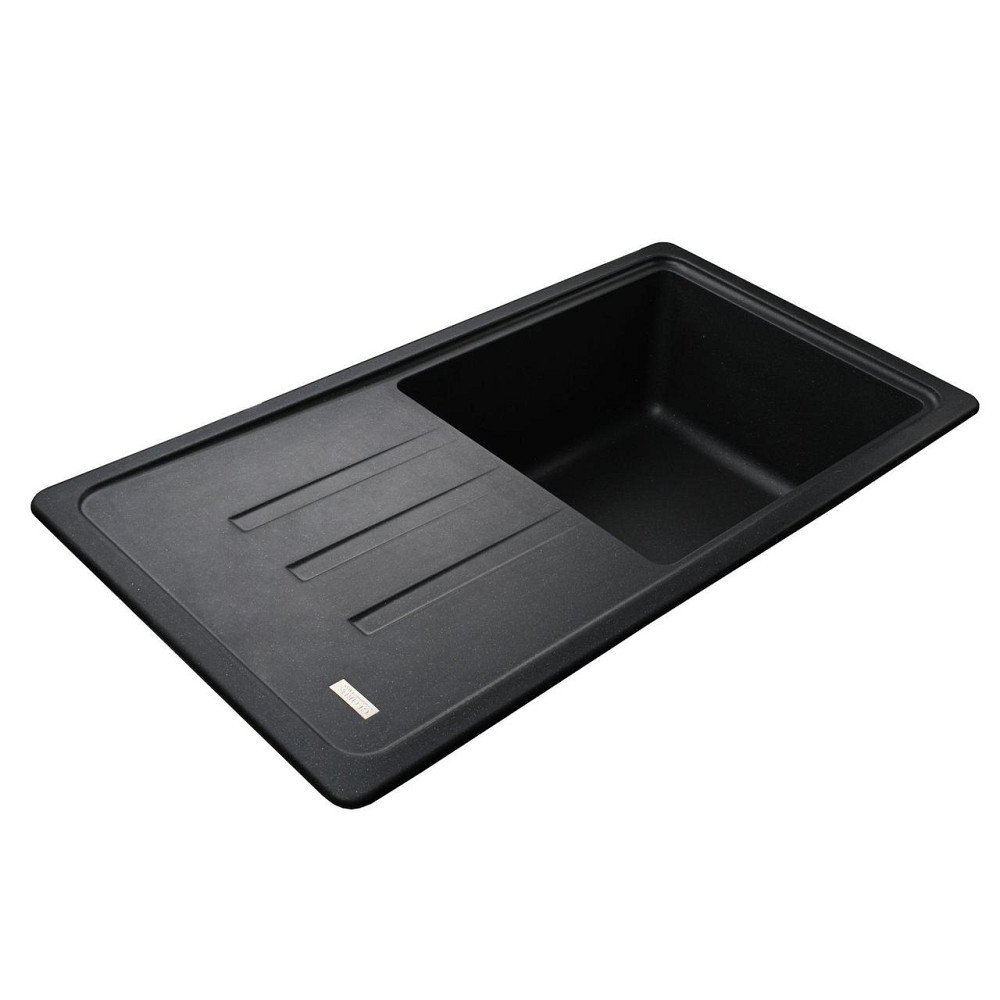 Гранитная мойка Globus Lux LUGANO черный металiк 780х435мм-А0001 (000021513) Киев - изображение 5