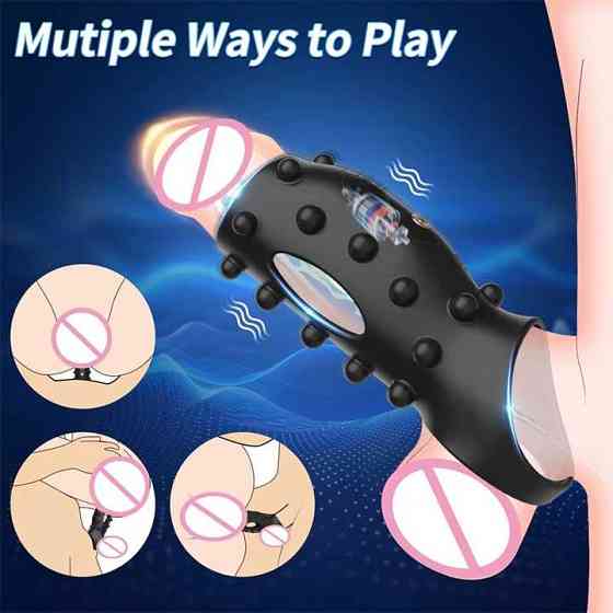 Насадка с вибрацией и шипами на пенис и мошонку Ultimate Couples Cage USB Винница