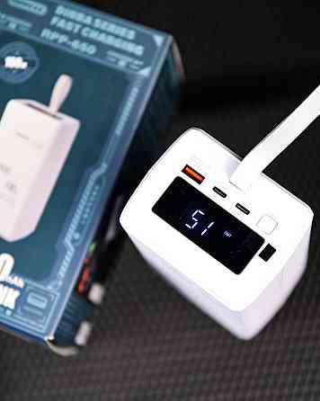 Power bank REMAX RPP-650 60000 mAh PD100W + QC22.5W зі швидким заряджанням для ноутбука та дисплеєм White ПП8187 Київ