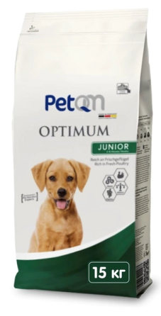 PetQM Dogs Optimum Junior (ПетК'ю Догс Оптиму Джуніор) сухий корм для цуценят від 2 міс. з птицею Запоріжжя