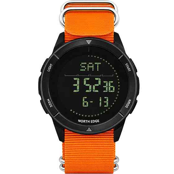 Часы мужские водостойкие тактические North Edge Alps Special Orange с компасом (2 ремешка) Киев