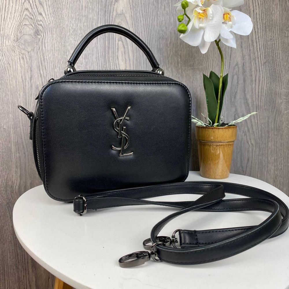 Якісна жіноча міні сумочка клатч YSL чорна екошкіра, стильна сумка на плече ( 27706 ) Харків - фото 1