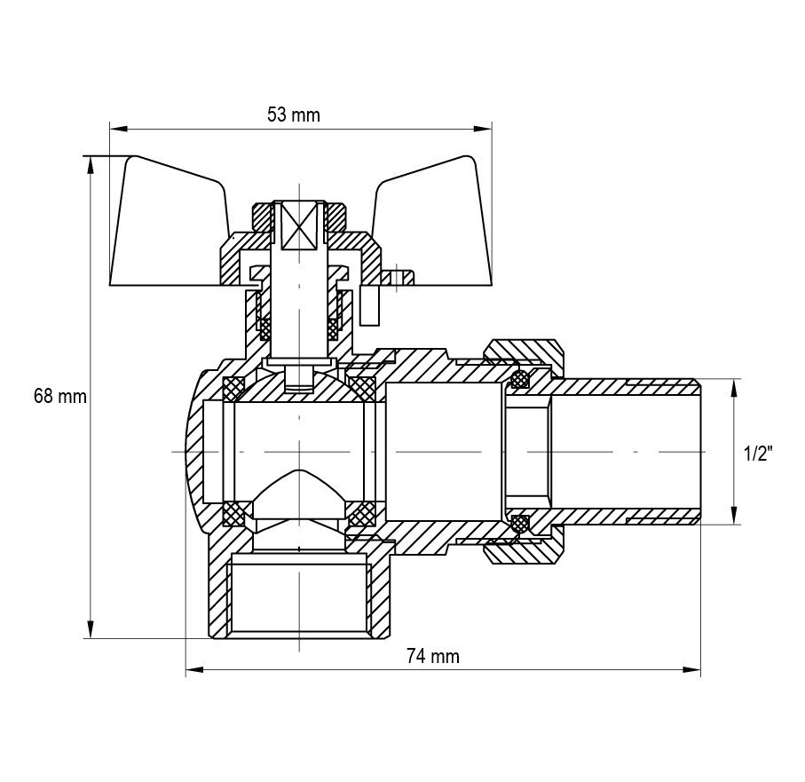 Кран з американкою 1/2
