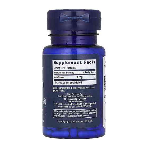 Мелатонін Life Extension Melatonin 1 мг, 60 капсул Київ