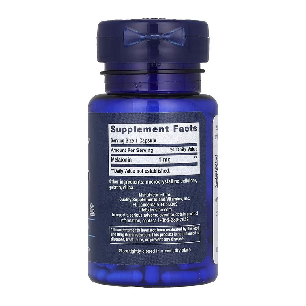 Мелатонін Life Extension Melatonin 1 мг, 60 капсул Київ - фото 2