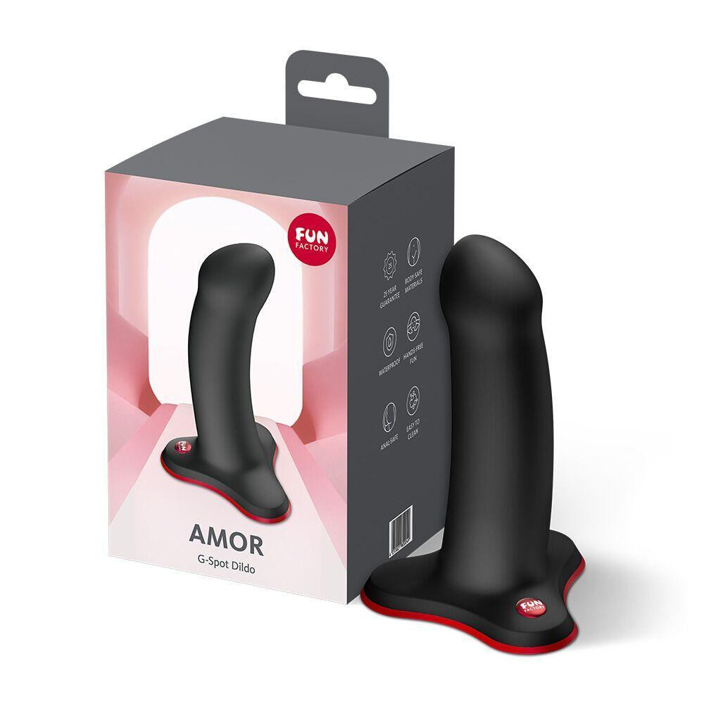 Фалоімітатор Fun Factory AMOR Black, довжина 14,6 см, діаметр 3,7 см, вигнутий Sex Aura Київ - фото 7