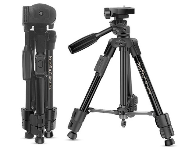 Універсальний штатив NeePho NP-3160S не знімний майданчик + тримач + пульт (30-68.5см) Чорний Вінниця - фото 5