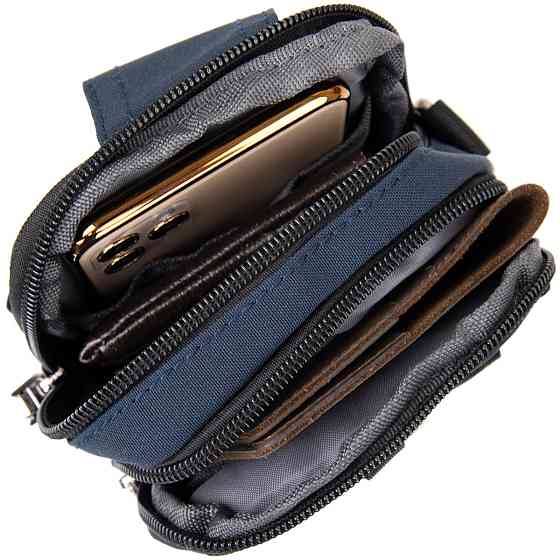 Сумка на пояс нейлон Vintage 20649 Синяя Киев