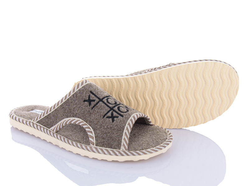 Хатні капці відкриті капці чоловічі кімнатні бежевий Х0 "PaGo" Повсть Одеса - фото 3
