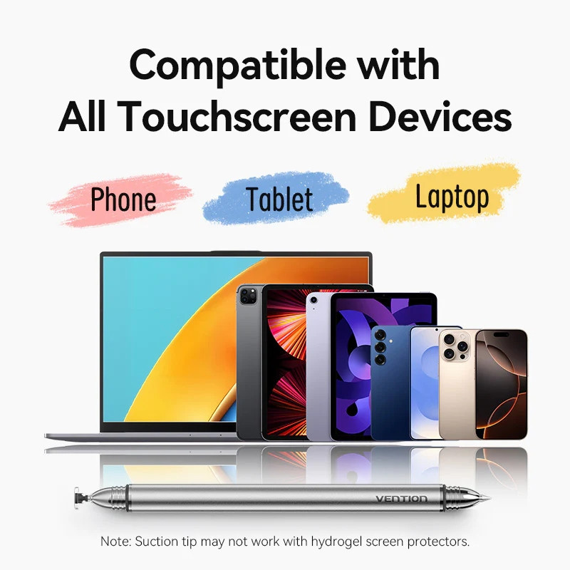 Стилус - ручка для ємнісних екранів 2-в-1 Stylus Pen Gray Aluminum Alloy Type Vention Винница - изображение 4