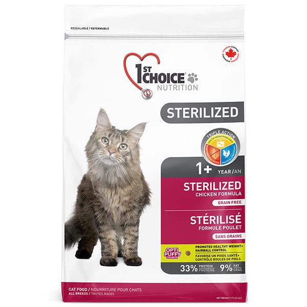 1st Choice Sterilized Chicken ФЕСТ ЧОЙС СТЕРИЛАЙЗИД КУРКА сухий дієтичний беззерновий корм для стерилізованих котів Київ - фото 1