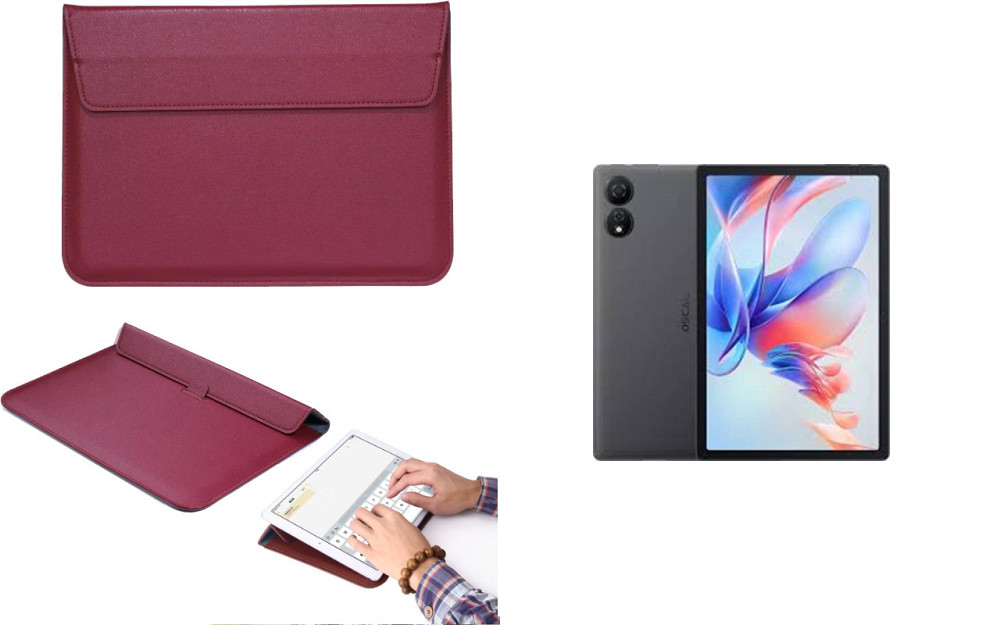 Чехол-конверт VitoCase для Blackview OSCAL Pad 80, с функцией подставки для планшета Бордовый Киев - изображение 1