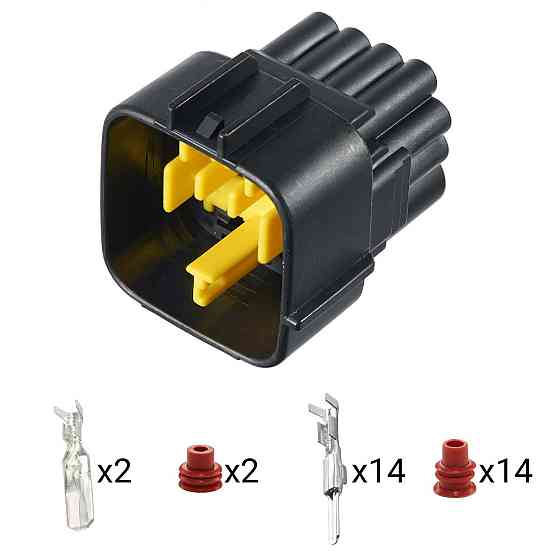 Роз'єм конектор 16-кон., Мото, QLW2-16MA-B, FW-L-16M-Y, FURUKAWA Японія універс., Багато марок Київ