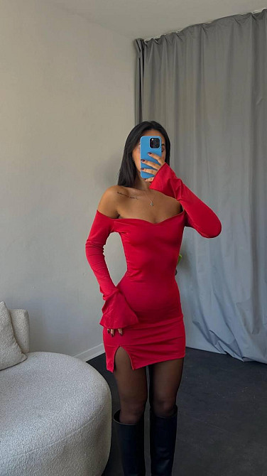 Женское облегающее мини платье с открытыми плечами микродайвинг Одесса - изображение 3