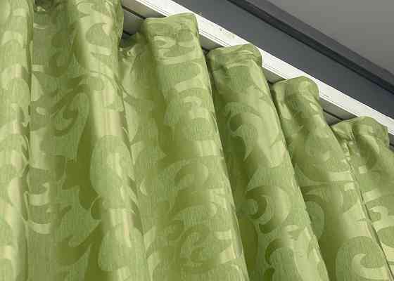 Шторна тканина жакард, колекція "Вензель" колір салатовий 297ш Київ