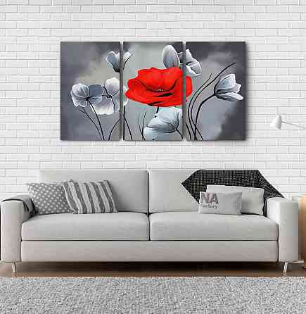 Модульная картина Абстракция Цветы Аrt-161_3А Киев