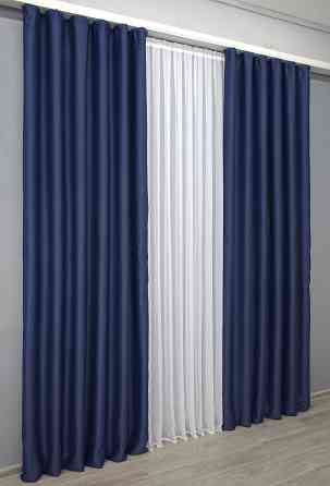 Комплект готових штор VR-Textil Блекаут Fusion Dimout № 831ш Синій 100х270 см 2 шт (31-221) Київ