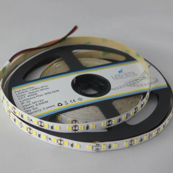 LED-STIL LED стрічка LED-STIL 4000K, 8,6 Вт/м, 2835, 120 діодів, IP33, 12V, 700 LM, нейтральне Коломия
