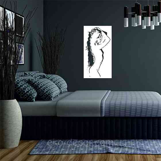 Декоративное настенное Панно «Силуэт женщины», Декор на стену 110*58 см, Белый Киев