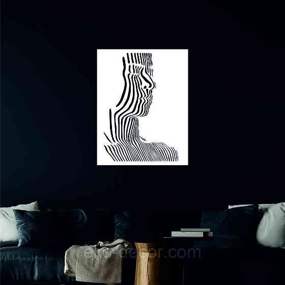 Декоративное настенное Панно «Силуэт женщины», Декор на стену 70*53 см, Белый Киев
