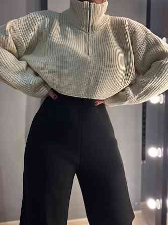 Брюки жіночі My fashion 2024012 резинка рівні від стегна машинна в'язка 44-48 чорні, чорний, 44-48 Одеса