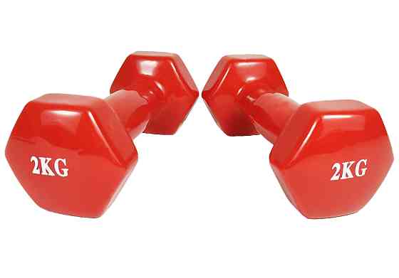 EasyFit Гантель для фітнесу 2.0 кг EasyFit із вініловим покриттям червона Коломия