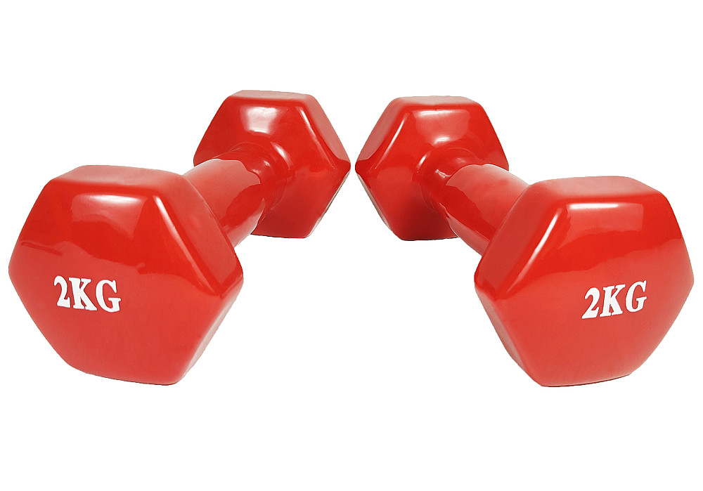 EasyFit Гантель для фітнесу 2.0 кг EasyFit із вініловим покриттям червона Коломия - фото 2