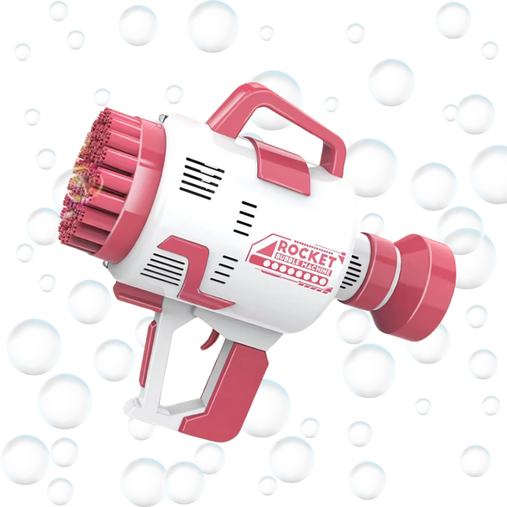 Генератор мыльных пузырей, пистолет с LED-подсветкой на батарейках для мыльных пузырей для детей, розовый Каменец-Подольский - изображение 4