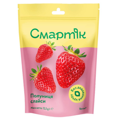 Сухофрукты Смартік Клубника сублимированная кусочками 12.5 г (1600060) Винница - изображение 1