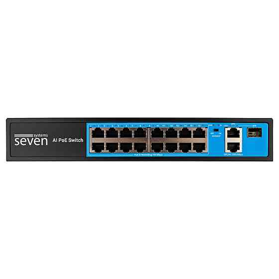 PoE комутатор 16 портів SEVEN P-73216G-SFP (POE: 16, UP: 2G+1SFP) Київ